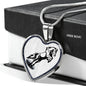 Mustang Horse Art Print Heart Charm Necklaces