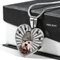 Dandie Dinmont Terrier Print Heart Pendant Luxury Necklace