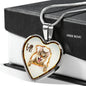Lovely Bengal Cat Print Heart Charm Necklaces