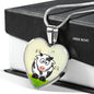 Cute Cow With Butterfly Print Heart Pendant Luxury Necklace