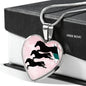 Horse Running Art Print Heart Charm Necklaces