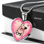 Cute French Bulldog Print Heart Charm Necklaces