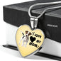 Jack Russell Terrier Print Heart Pendant Luxury Necklace
