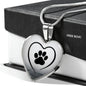 Paws Black Print Heart Pendant Luxury Necklace