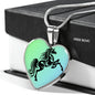 Amazing Horse Vector Print Heart Charm Necklaces