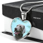 Weimaraner Dog Print Heart Pendant Luxury Necklace