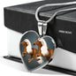 Haflinger Horse Art Print Heart Charm Necklaces