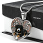 Entlebucher Mountain Dog Print Heart Pendant Luxury Necklace