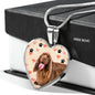 Sussex Spaniel Print Heart Pendant Luxury Necklace