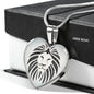 Lion Black&White Art Print Heart Charm Necklaces