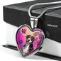 Greater Swiss Mountain Dog Print Heart Charm Necklaces