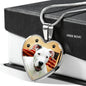 Dogo Argentino Print Heart Pendant Luxury Necklace