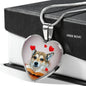 Norwegian Lundehund Print Heart Pendant Luxury Necklace
