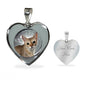 Singapura Cat Print Heart Pendant Luxury Necklace