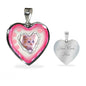 Cute Kitten Print Heart Charm Necklaces