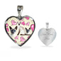 Siamese Cat Print Heart Pendant Luxury Necklace