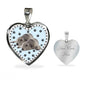 Irish Wolfhound Dog Print Heart Pendant Luxury Necklace