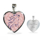 Lovely Horse Art Print Heart Charm Necklaces