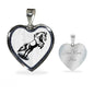 Mustang Horse Art Print Heart Charm Necklaces