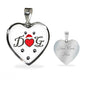 Dog With Paws Print Heart Pendant Luxury Necklace
