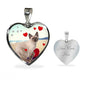 Cute Tonkinese Cat Print Heart Pendant Luxury Necklace