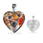 Siamese Cat Print Heart Pendant Luxury Necklace