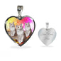 Ragamuffin Cat Print Heart Pendant Luxury Necklace