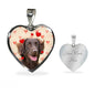 Flat Coated Retriever Print Heart Pendant Luxury Necklace