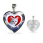 Cute Burmilla Cat Print Heart Pendant Luxury Necklace