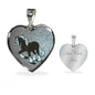 Clydesdale Horse Print Heart Pendant Luxury Necklace