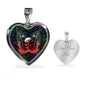 Gun And Skull Print Heart Charm Necklaces