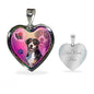Greater Swiss Mountain Dog Print Heart Charm Necklaces