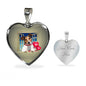 Cute Jack Russell Terrier On Window Print Heart Pendant Luxury Necklace
