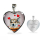Norwegian Lundehund Print Heart Pendant Luxury Necklace