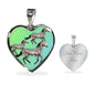 Quarter Horse Art Print Heart Charm Necklaces