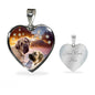 English Mastiff Print Heart Pendant Luxury Necklace