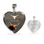 Texas Longhorn Cattle (Cow) Print Heart Pendant Luxury Necklace