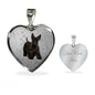 Scottish Terrier Print Heart Pendant Luxury Necklace