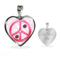 Peace Sign With Paws Print Heart Charm Necklaces