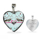 Cute African Grey Parrot Print Heart Pendant Luxury Necklace