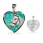 Andalusian Horse Watercolor Art Print Heart Charm Necklaces