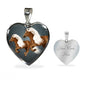 Haflinger Horse Art Print Heart Charm Necklaces