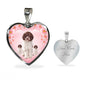 Lagotto Romagnolo Dog Print Heart Pendant Luxury Necklace