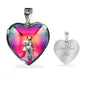 Chinese Crested Dog Print Heart Pendant Luxury Necklace