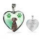 Cute Weimaraner Print Heart Pendant Luxury Necklace