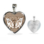 Oriental Shorthair Cat Print Heart Pendant Luxury Necklace