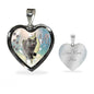 Lovely Korat Cat Print Heart Charm Necklaces