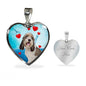 Petit Basset Griffon Vendeen Print Heart Pendant Luxury Necklace