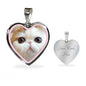 Cute Snoopy Cat Print Heart Charm Necklaces