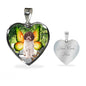 Cute Lagotto Romagnolo Dog Print Heart Pendant Luxury Necklace